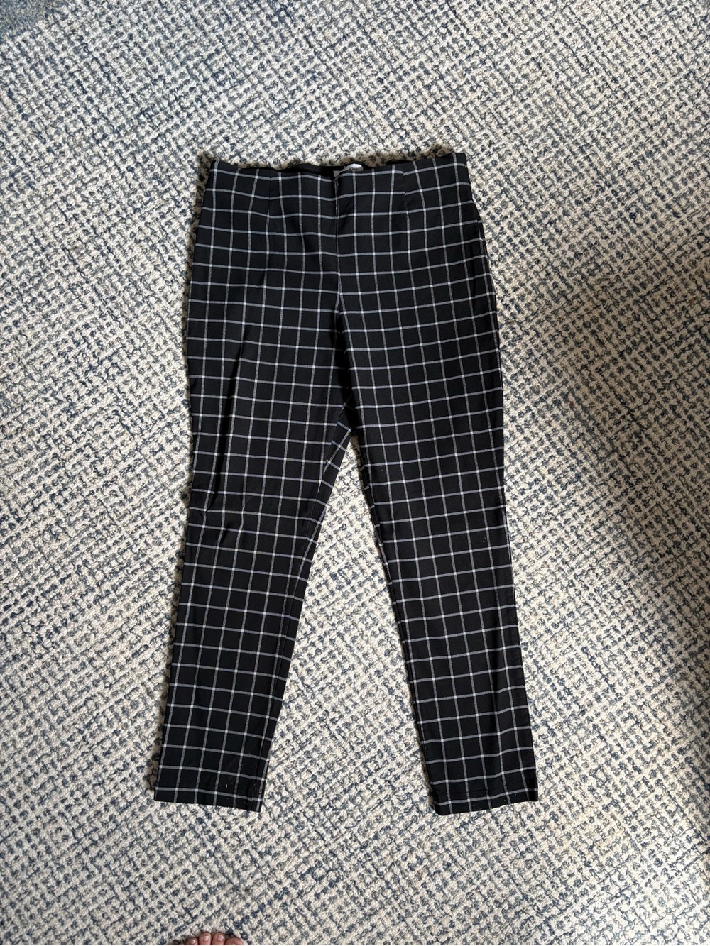 Calvin Klein Black Windowpane Ankle Pants